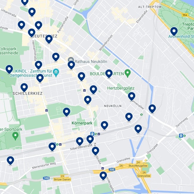 Neukölln: Mapa de alojamiento