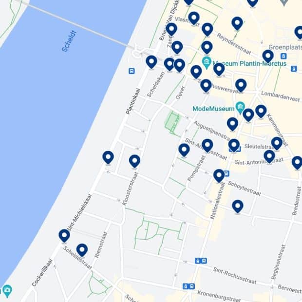 Sint Andries Accommodation Map