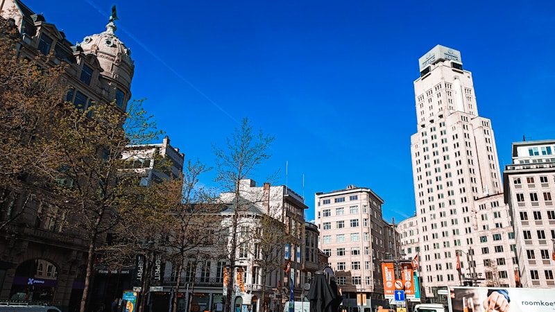 The Boerentoren is a landmark high-rise in Antwerp