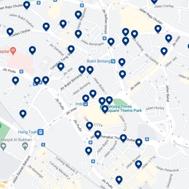Bukit Bintang:Mapa de alojamiento