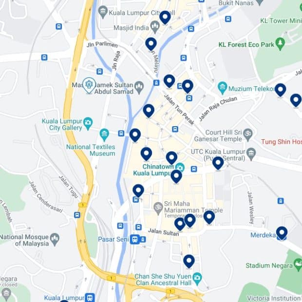 Central Market & Merdeka Square: Mappa degli alloggi