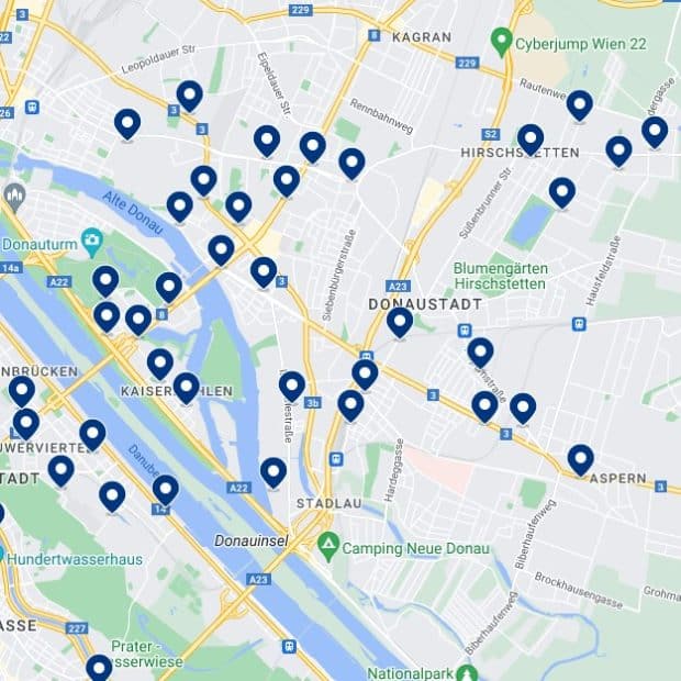 Donaustadt: Mapa de alojamiento