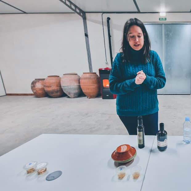 Olive oil tasting in Belchite, Spain