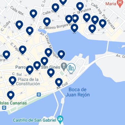Arrecife Accommodation Map
