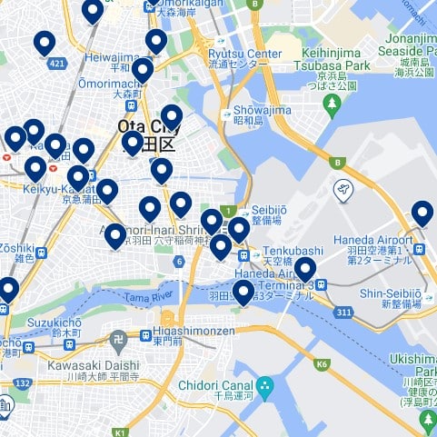 Ota Accommodation Map