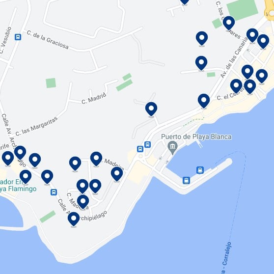 Playa Blanca Accommodation Map