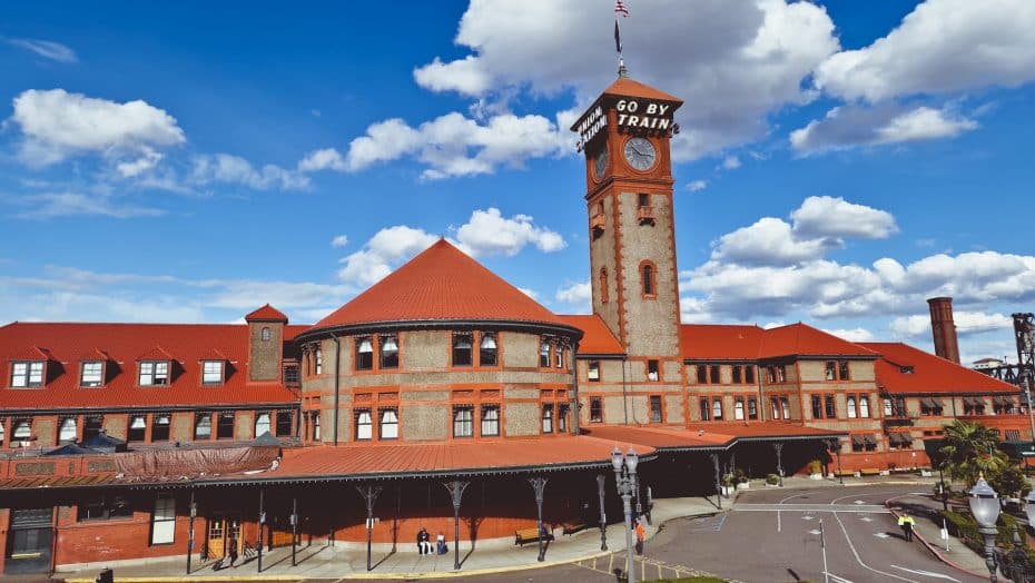 Portland's Union Station provides rail connections to California and Washington state