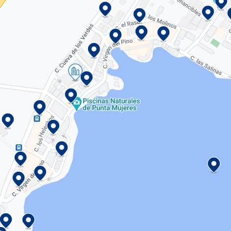 Punta de Mujeres Accommodation Map