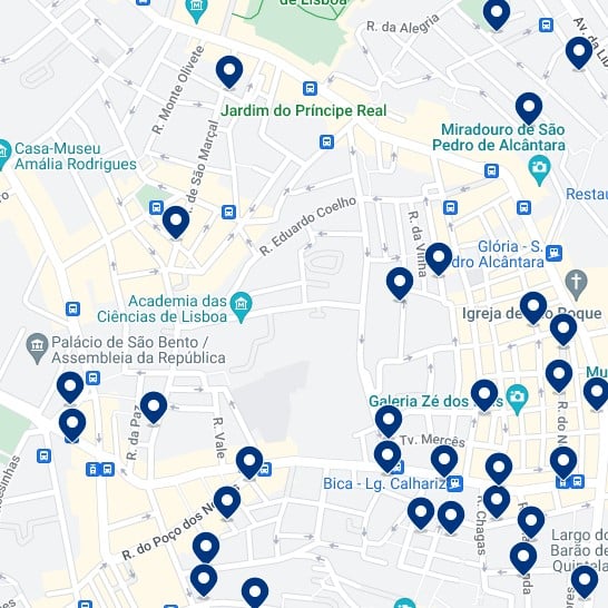Bairro Alto: Mappa degli alloggi