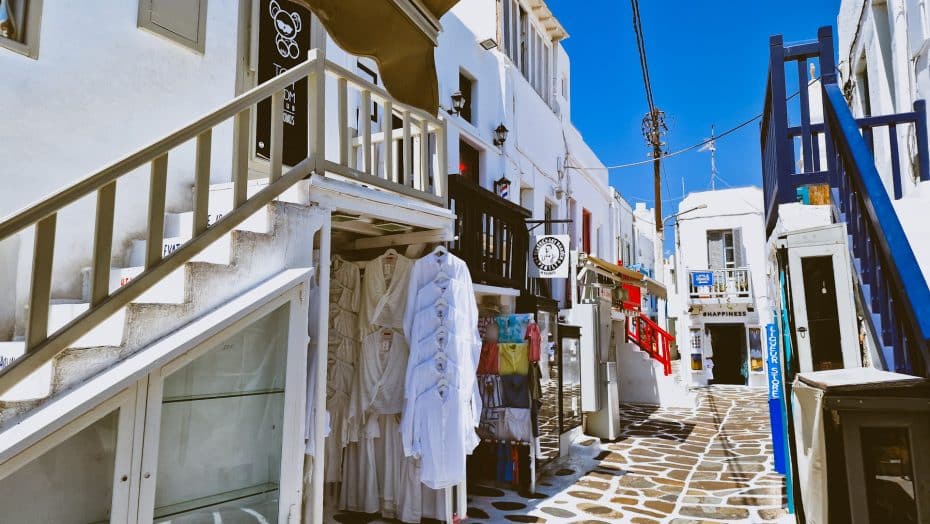 Kora es una zona ideal para ir de compras, salir por la noche y cenar en Mykonos.