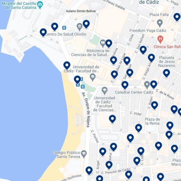 La Caleta & La Viña: Mapa de alojamiento