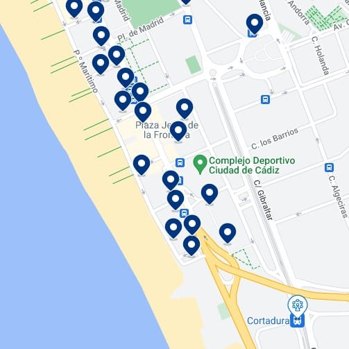 La Cortadura Accommodation Map