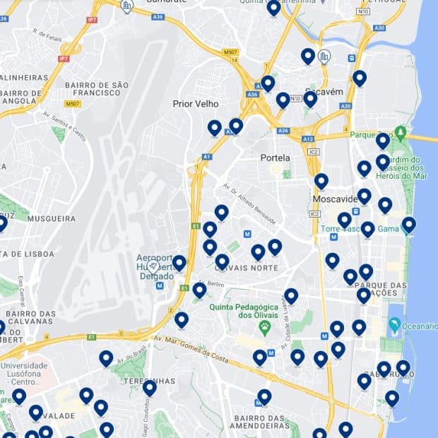 Parque das Naçoes: Mappa degli alloggi