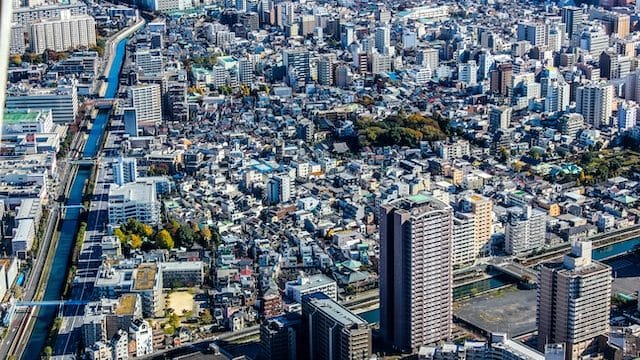 Tokyo city views from the Skytree observation deck