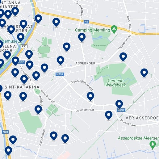 Assebroek Accommodation Map