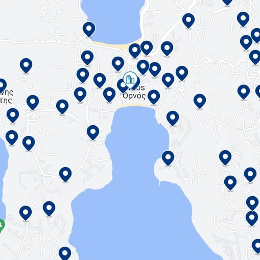 Ornos Accommodation Map