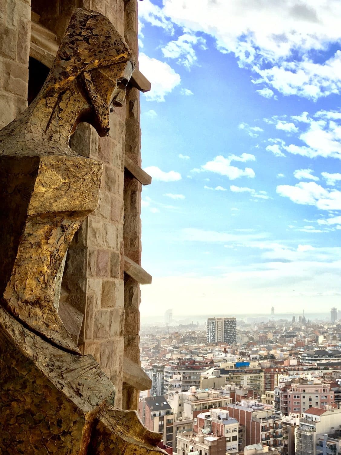 Vistas desde el templo de la Sagrada Familia de Barcelona