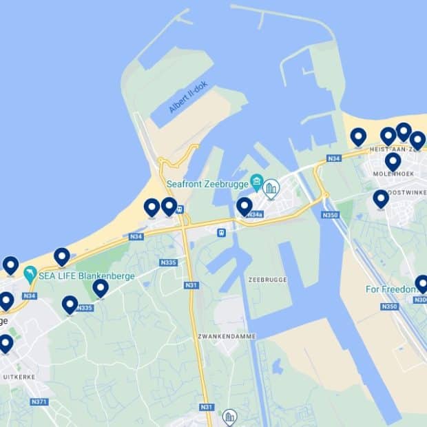 Zeebrugge Accommodation Map