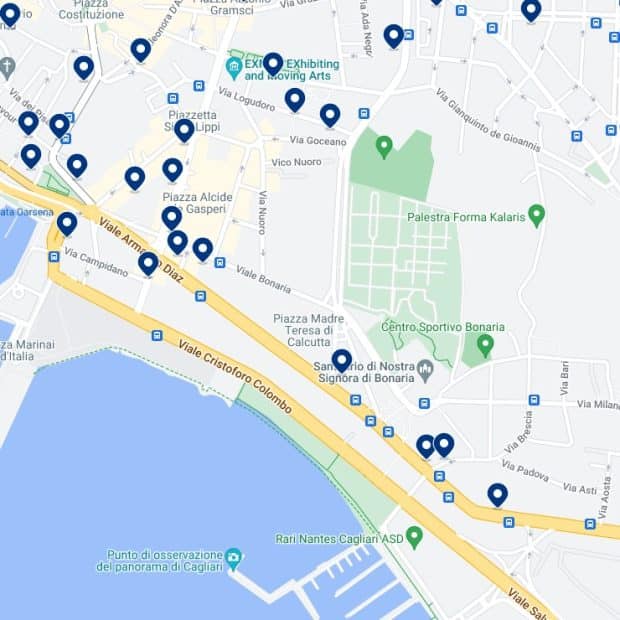 Bonaria Accommodation Map