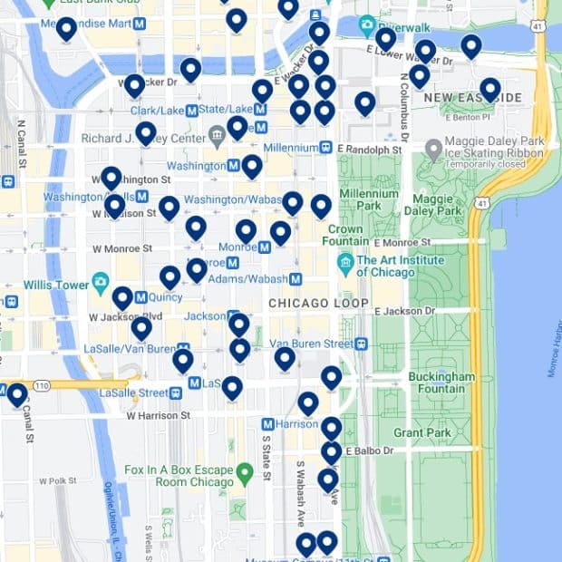 Chicago Loop Accommodation Map