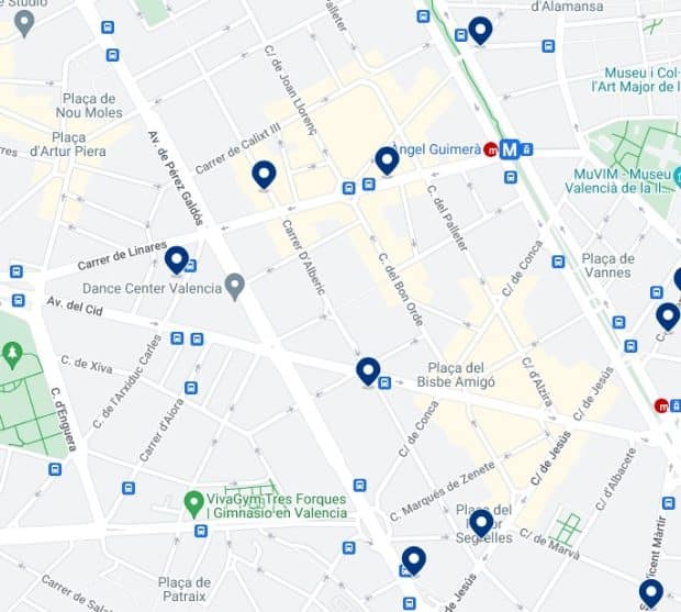 Extramurs Accommodation Map