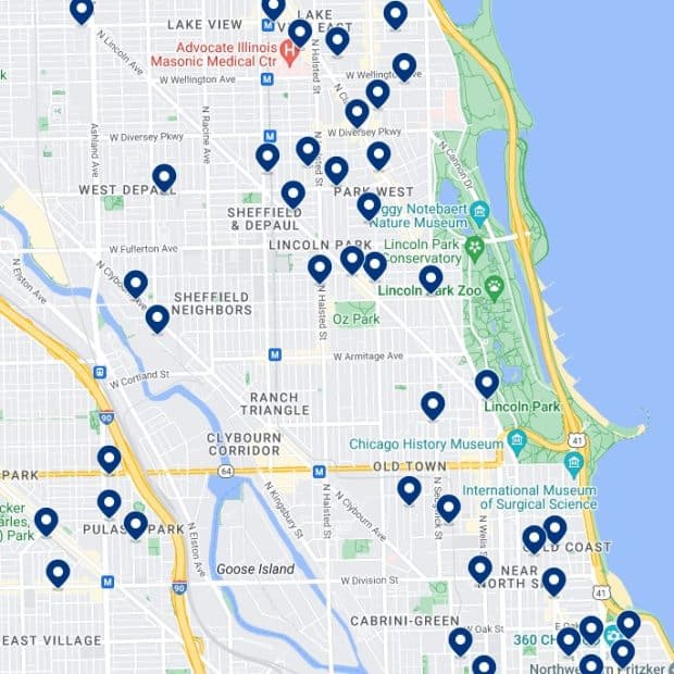 Lincoln Park : Mapa de alojamiento