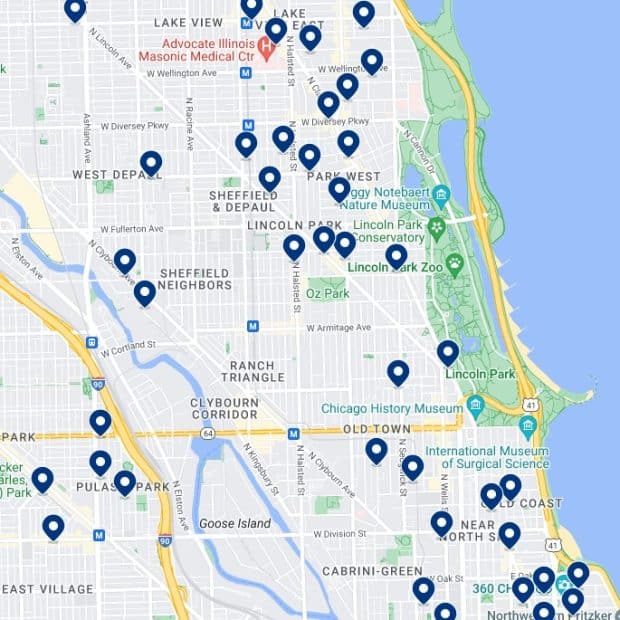 Lincoln Park: Mappa degli alloggi