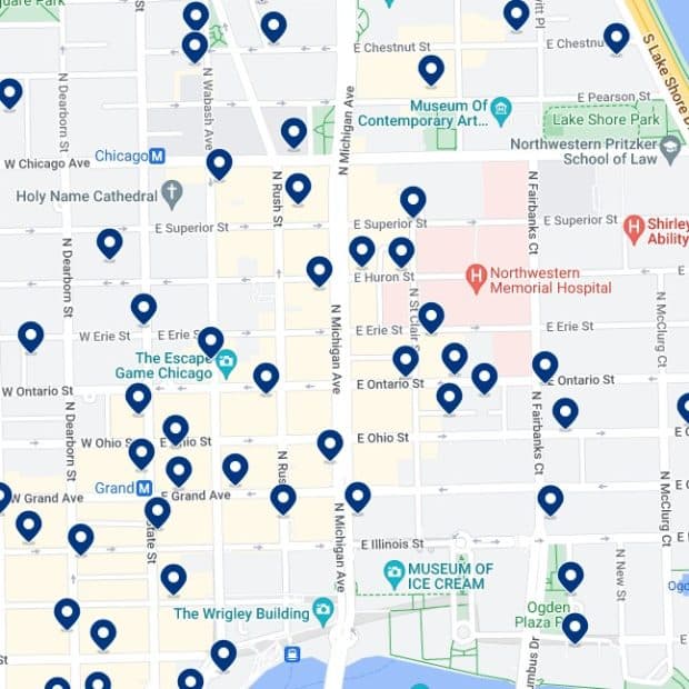Magnificent Mile Accommodation Map