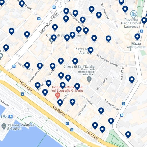 Marina Cagliari: Mappa degli alloggi