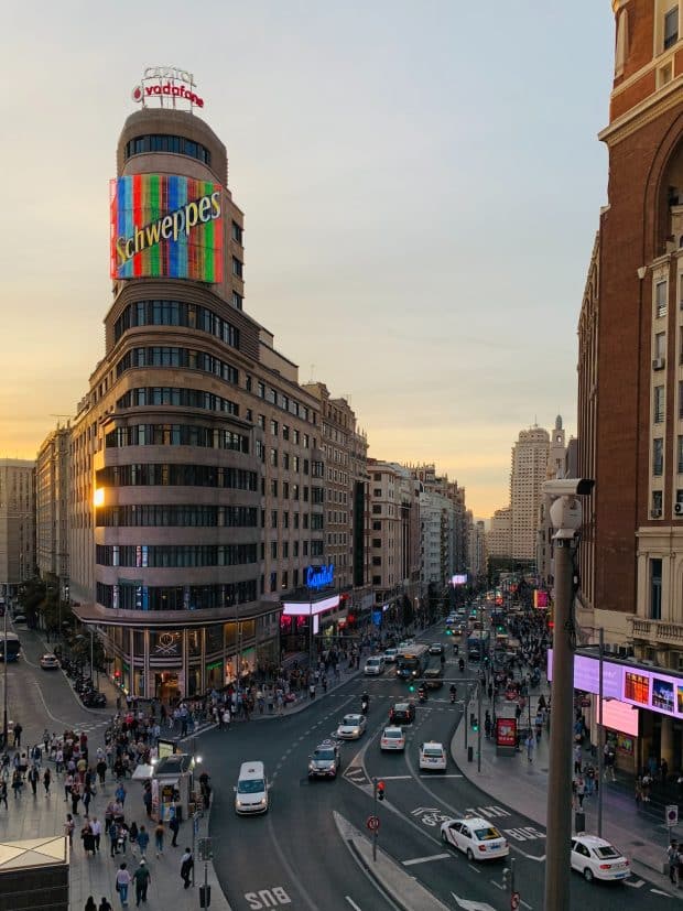 Plaza del Callao is one of Madrid's most famous squares