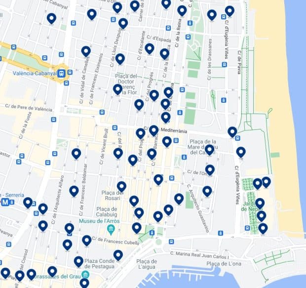 Poblats Marítims Accommodation Map