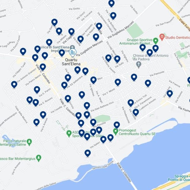 Quartu Sant'Elena: Mappa degli alloggi