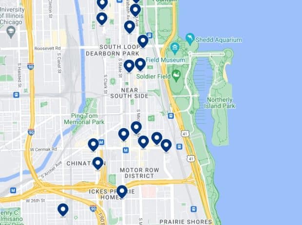 South Loop Accommodation Map