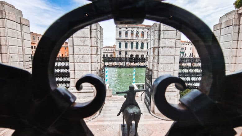 View of the Grand Canal from the Peggy Guggenheim Collection museum in Venice