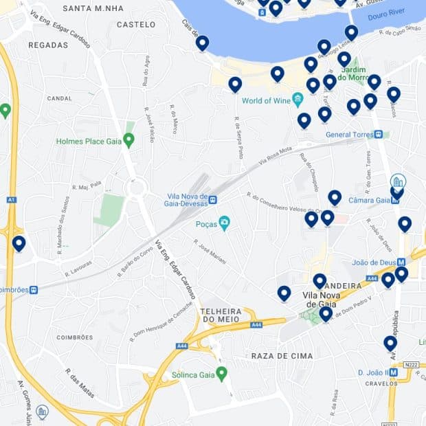 Vila Nova de Gaia: Mapa de alojamiento