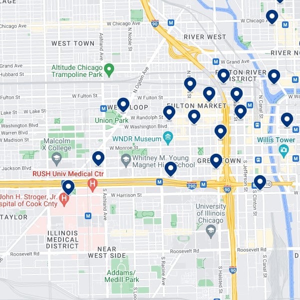 West Loop: Mappa degli alloggi