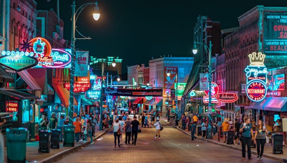 Beale Street is the best area to stay in Memphis, TN