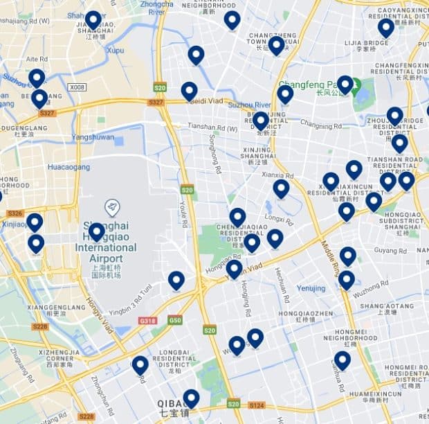 Changning Accommodation Map