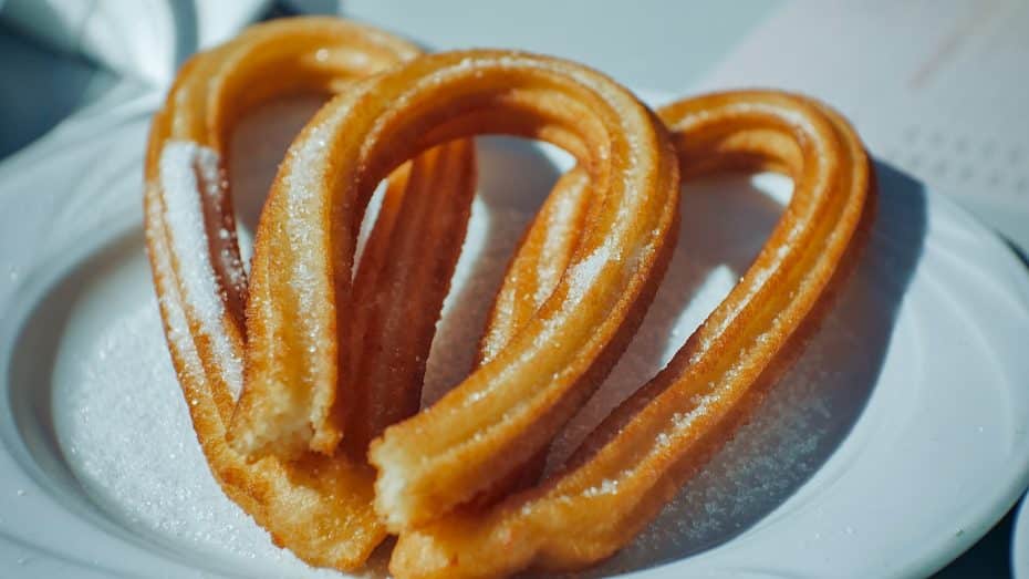 Churros tend to come sprinkled with sugar too