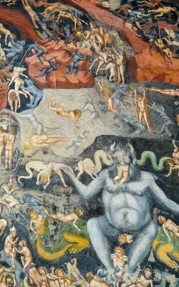 La representación del Juicio Final de Giotto di Bondone es especialmente sangrienta