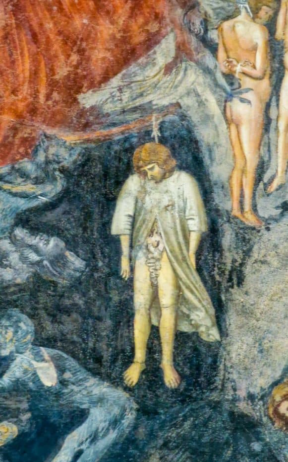 Fresco del Juicio Final en la Capella dello Scrovegni - detalle