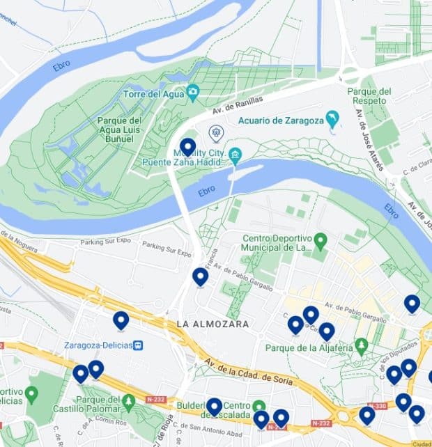 Palacio de Congresos:Mapa de alojamiento