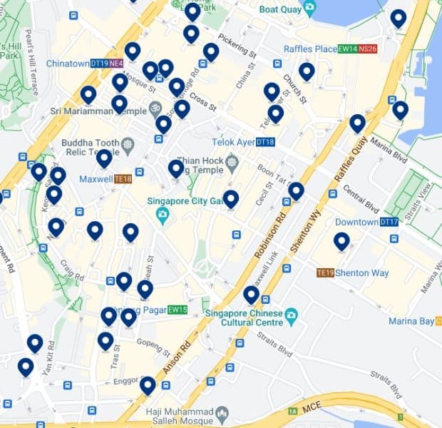 Shenton Way: Mappa degli alloggi