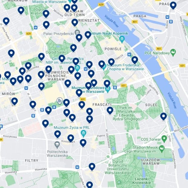 Śródmieście (Centrum) Accommodation Map