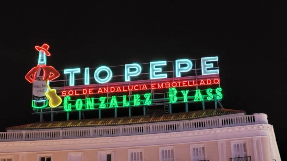 The Tío Pepe sign is a symbol of the city of Madrid