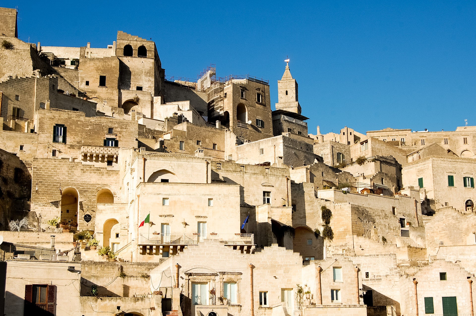 The UNESCO-listed site Sassi di Matera, also known as Centro Storico, is the best area to stay in Matera, Italy