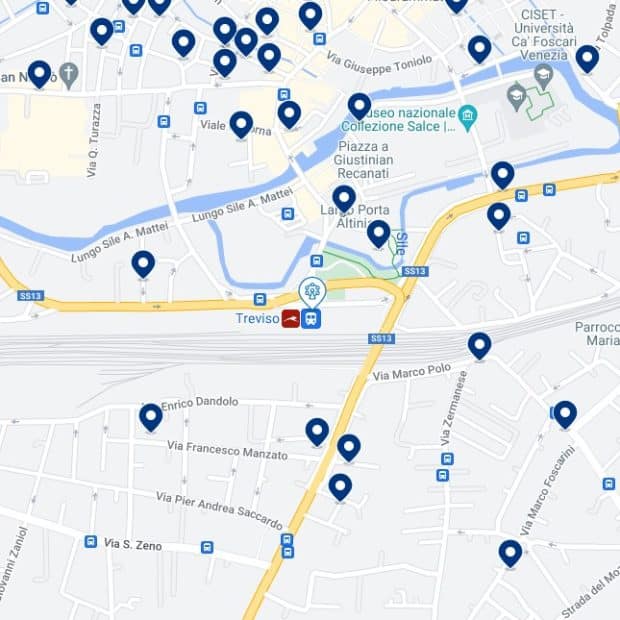Treviso Centrale: Mappa degli alloggi