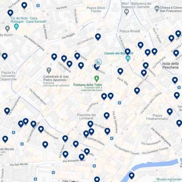 Treviso Old Town Accommodation Map