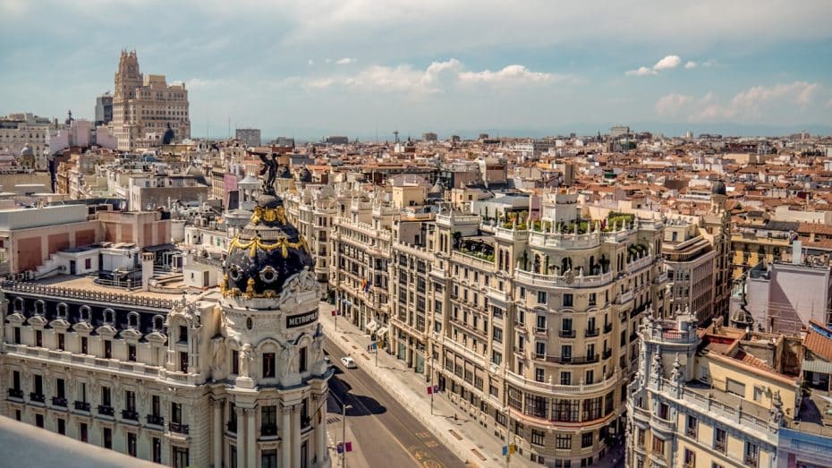 Views of Madrid from the Círculo de Bellas Artes rooftop