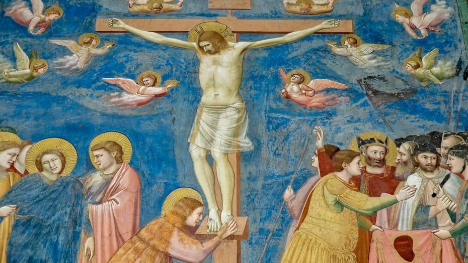 Parte del fresco de la Vida de Cristo - Cappella degli Scrovegni, Padua, Italia